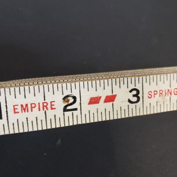 Vintage Empire Spring Joints Wooden Folding Measuring Ruler 71" Carpenter - Picture 2 of 10